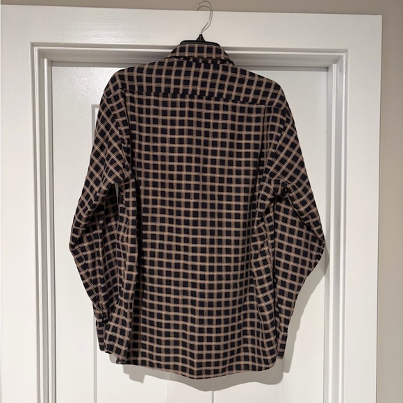 Burberry Black and Tan Checkered Men's Shirt Size L - Picture 2 of 5